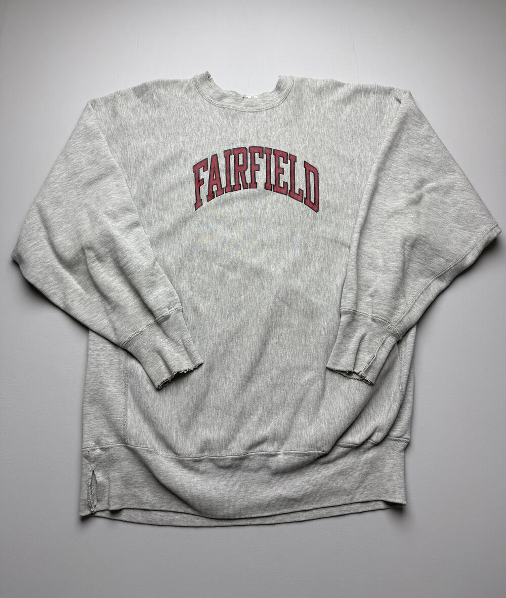 Vintage Champion Reverse Weave Sweatshirt Mens 2XL Gray Fleece Fairfield VTG USA